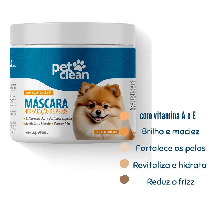 Kit Banho para Cães e Gatos 2 em 1 – Shampoo, Condicionador, Perfume e Máscara Hidratante