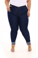 Calça Jeans Feminina Plus Size Skinny – Azul Escuro