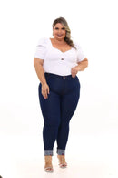 Calça Jeans Feminina Plus Size Skinny – Azul Escuro