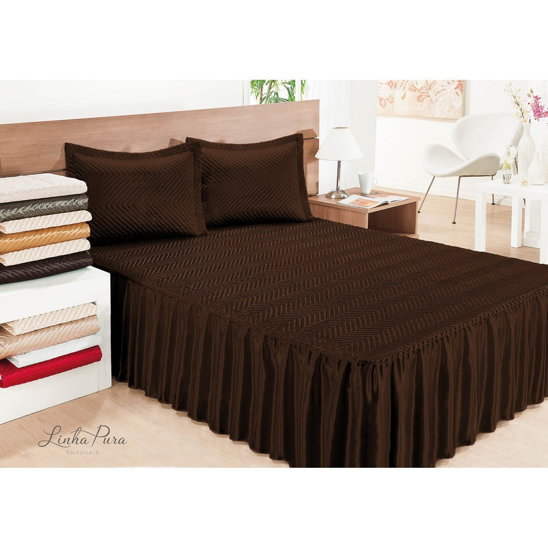 Colcha Casal Cetim Brilhante 3 peças