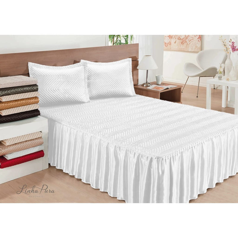 Colcha Casal Cetim Brilhante 3 peças