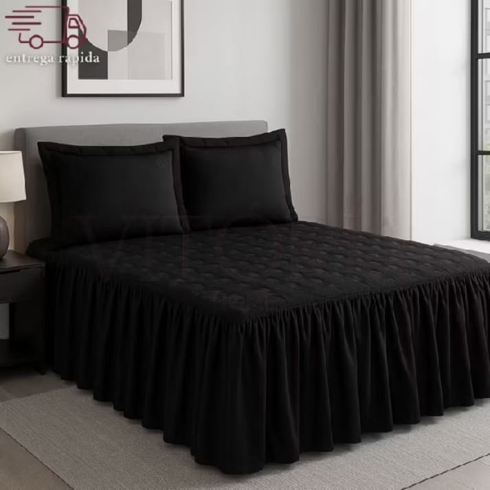 Colcha Casal Cetim Brilhante 3 peças