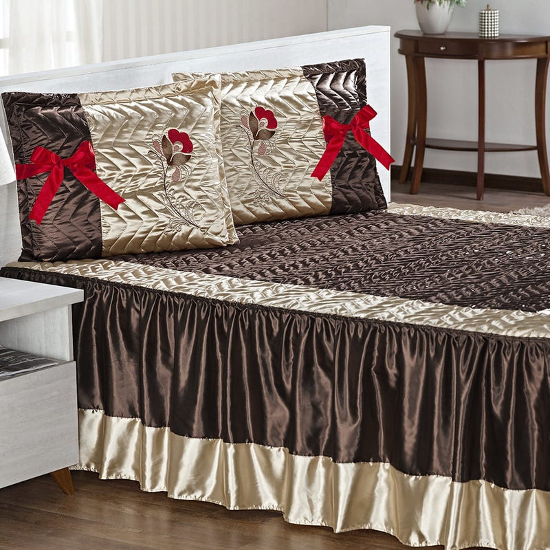 Colcha Casal Cetim Brilhante - 03 Peças