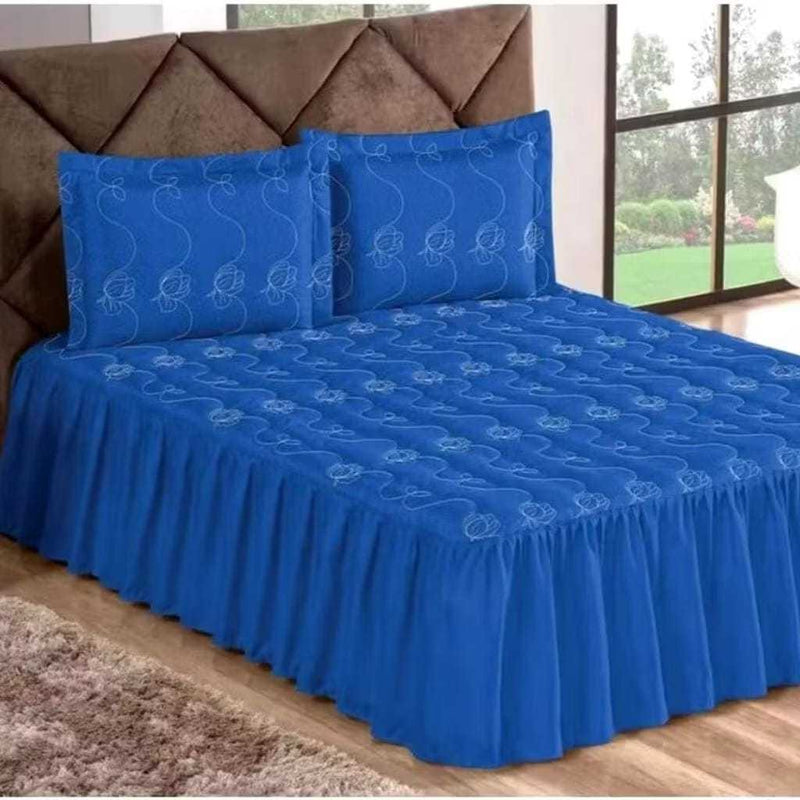 Colcha Casal  Padrão com Babado  3 peças