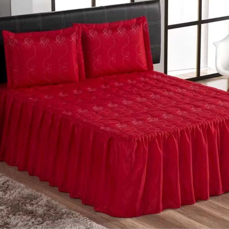 Colcha Casal  Padrão com Babado  3 peças