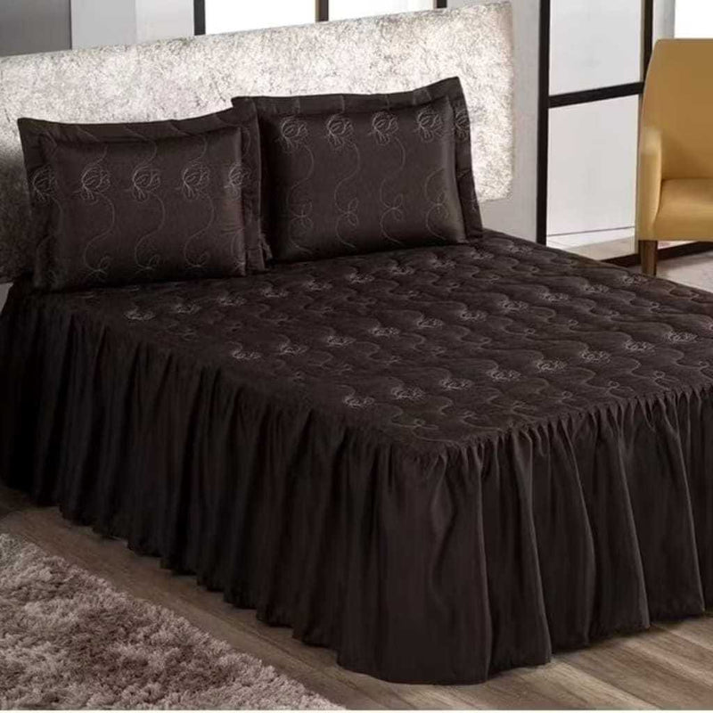 Colcha Casal  Padrão com Babado  3 peças