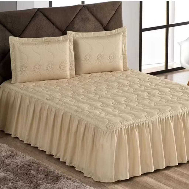 Colcha Casal  Padrão com Babado  3 peças