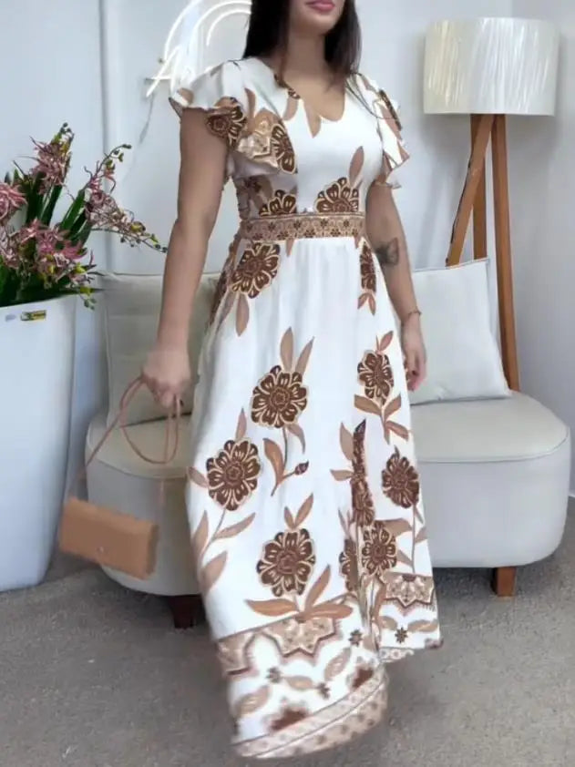 Vestido Feminino Casual Estampa Floral