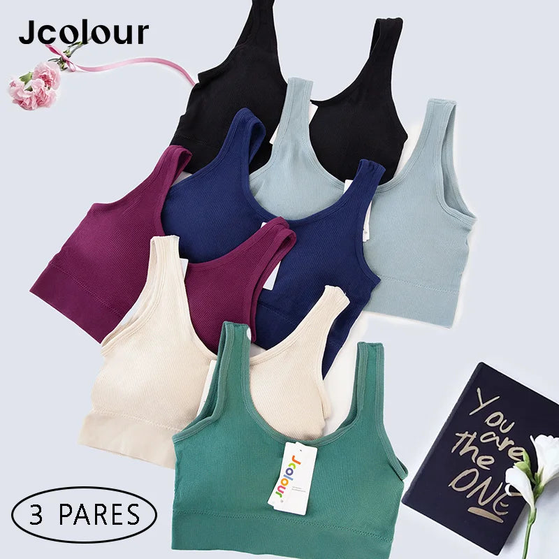 Kit com 3 Peças – Top Esportivo Respirável em Poliéster