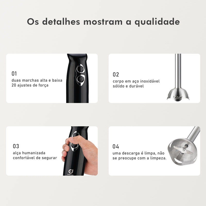 Liquidificador e Mixer Portátil COIBEU 127V – Mini Processador Elétrico para Alimentos