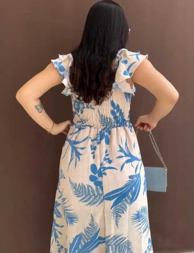 Vestido Feminino Casual Estampa Floral