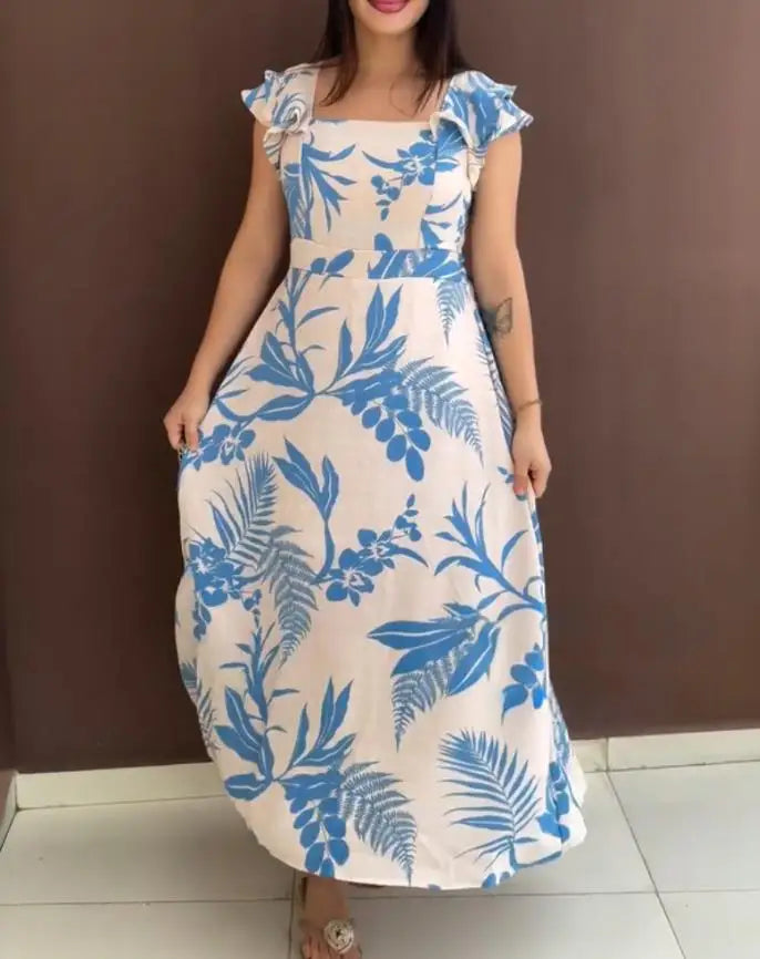 Vestido Feminino Casual Estampa Floral