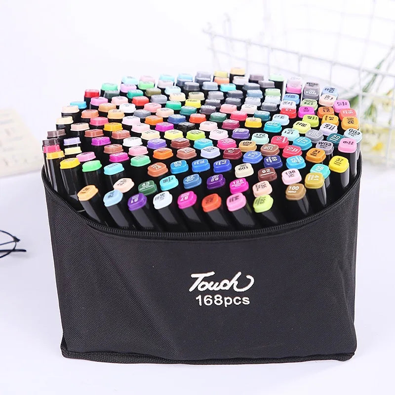 Kit 24 - 168 Canetas Coloridas para Arte e Escola