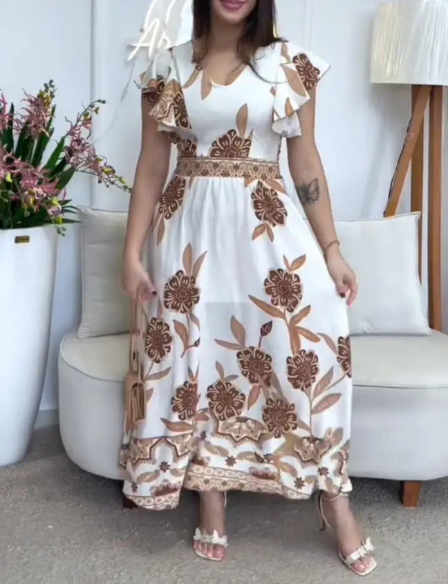 Vestido Feminino Casual Estampa Floral