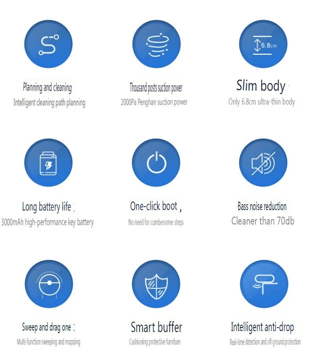 Robô de Limpeza Inteligente – Varrer, Aspirar e Passar Pano com Controle via App