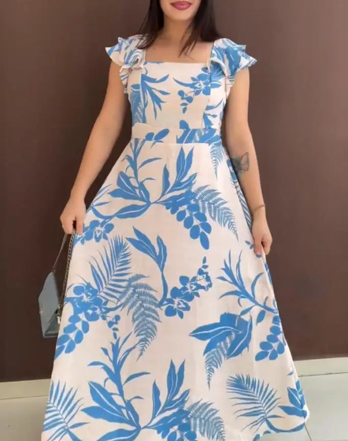 Vestido Feminino Casual Estampa Floral