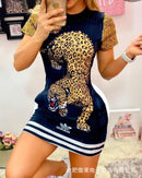 Vestido Feminino  Estilo Esportivo Casual / Manga Curta