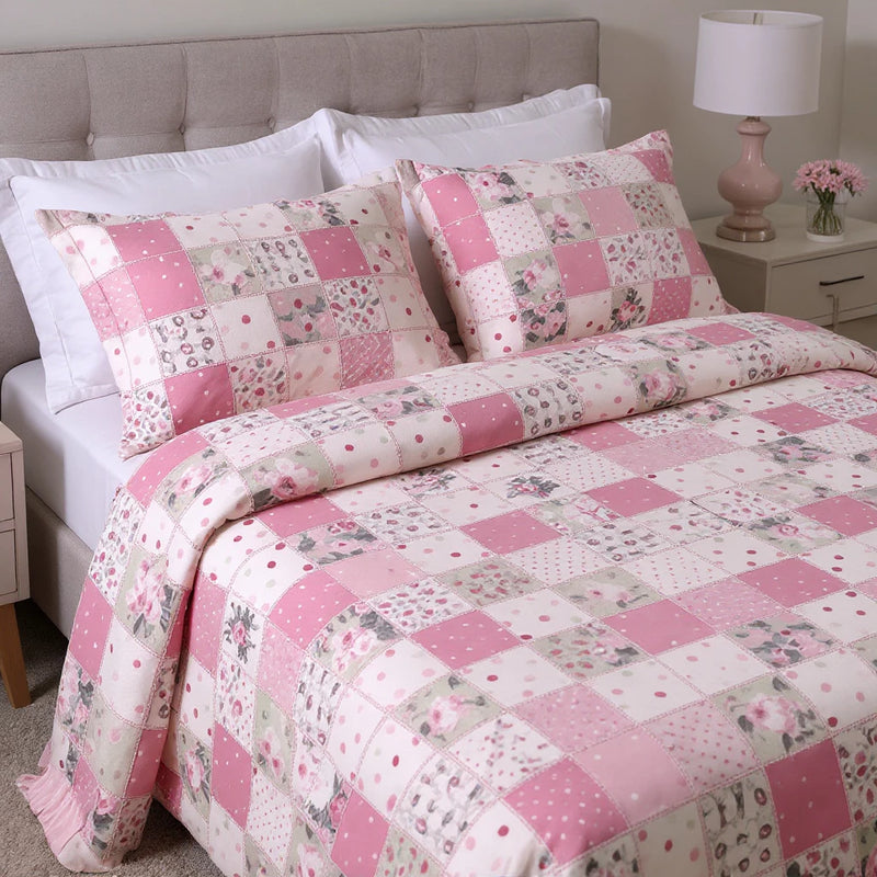 Colcha Queen Kit 3 Peças Cobreleito  100% Algodão Antialérgica