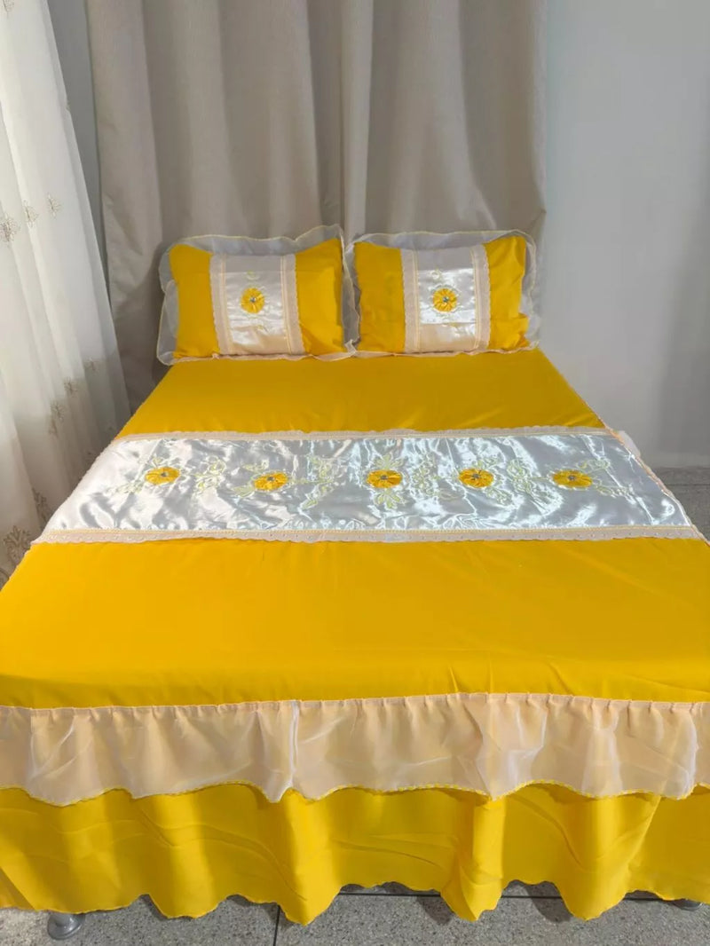 Colcha Casal Box Bordada 3 peças