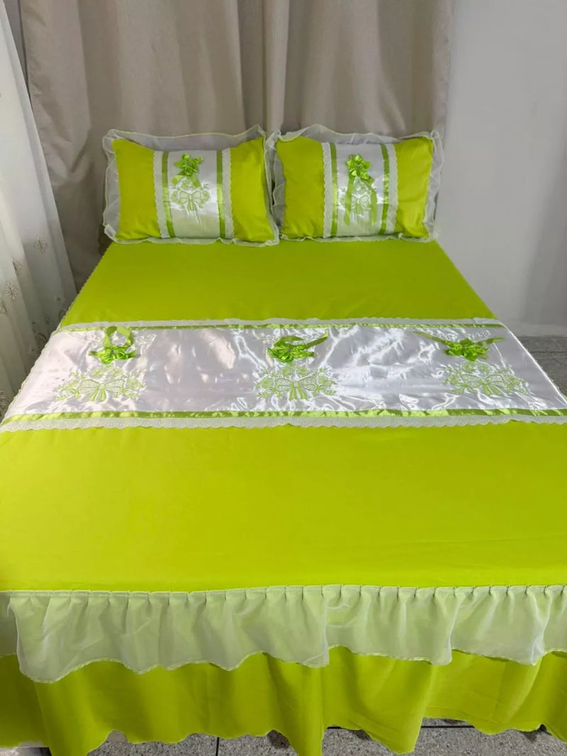 Colcha Casal Box Bordada 3 peças