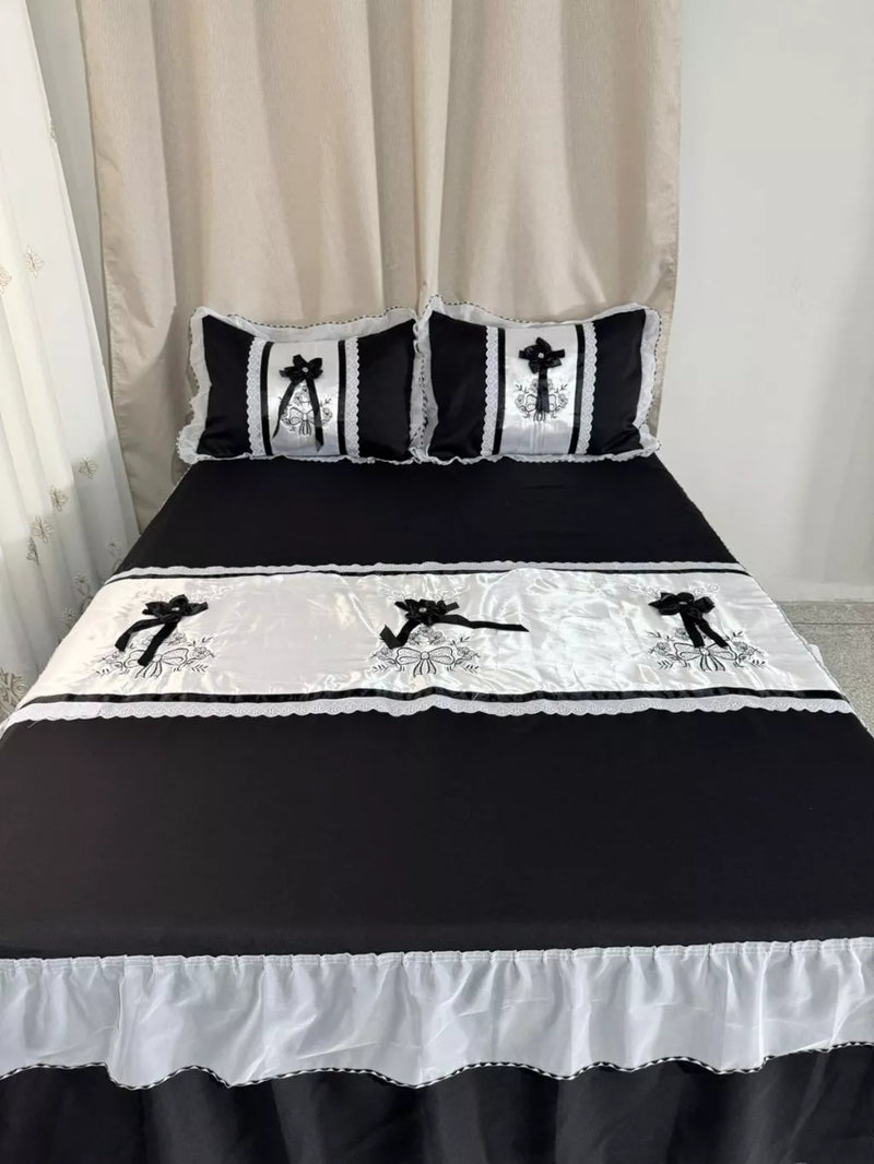 Colcha Casal Box Bordada 3 peças